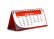 3d red desk paper 2013 year calendar - january month